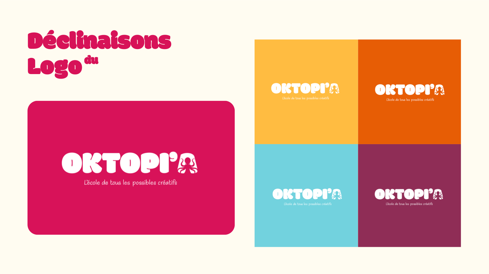 OKTOPI'A : Identité d'une école créative, visuel 1 sur 3